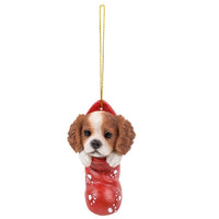 King Charles Spaniel In Holiday Sock Decorative Holiday Festive Christmas Hanging Ornament