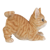 Realistic and Playful Orange Tabby Kitten Collectible Figurine Amazing Detail Glass Eyes Hand Painted Resin Life Size 8 inch Figurine Perfect for Cat Lover Collectible