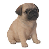 Adorable Seated Pug Puppy Collectible Figurine Amazing Dog Likeness Hand Painted Resin 6.5 inch Figurine Great for Dog Lovers Tabletop Decor