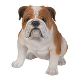 Realistic Life Size Bulldog Statue Detailed Glass Eyes Hand Painted Resin 18 inch Figurine Home Decor Amazing Likeness