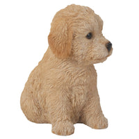 Adorable Seated Labradoodle Puppy Collectible Figurine Amazing Dog Likeness Hand Painted Resin 6.5 inch Figurine Great for Dog Lovers Tabletop Decor
