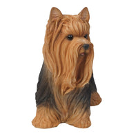 Realistic Life Size Yorkshire Terrier Yorkie Statue Detailed Sculpture Glass Eyes Hand Painted Resin 12 inch Figurine Home Decor Amazing Likeness