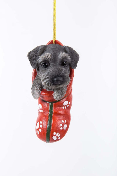 Mini Schnauzer Puppy Decorative Holiday Festive Christmas Hanging Ornament