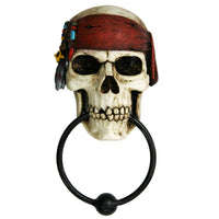Nautical Buccaneer Pirates Skull Door Knocker Halloween Decor Figurine 7.85 Inch Tall