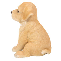 Adorable Seated Yellow Labrador Puppy Collectible Figurine Amazing Dog Likeness Hand Painted Resin 6.5 inch Figurine Great for Dog Lovers Tabletop Decor