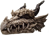 Amazing GiftImpact 27" Length Giant Dragon Fossil Skull Head Horns Statue Figurine Garden Home Decor