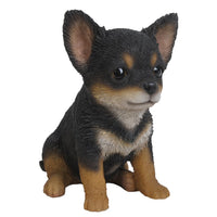 Adorable Seated Chihuahua Puppy Collectible Figurine Amazing Dog Likeness Hand Painted Resin 6.5 inch Figurine Great for Dog Lovers Tabletop Decor