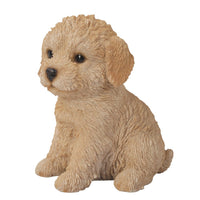 Adorable Seated Labradoodle Puppy Collectible Figurine Amazing Dog Likeness Hand Painted Resin 6.5 inch Figurine Great for Dog Lovers Tabletop Decor