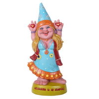 Hippie Lady Gnome "Gardening is Groovey" Garden Gnome Statue 12H
