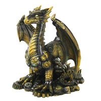 Steampunk Inspired Mechanical Dragon Tabletop Decorative Figurine Statue 6.25 Inch Tall