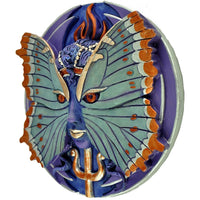 Psyche - Spirit Goddess of Growth & Transformation Round Wall Plaque Designed by Oberon Zell 5.75 Inches Diameter