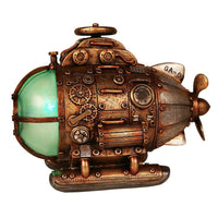 Steampunk Nautilus Explorer Submarine Collectible Sci Fi Fantasy Figurine with Color Changing LED Lights Battery Operated 7.75 Inches Long