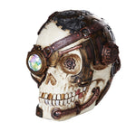 Steampunk Gearwork Skull with One Crystal Eye Collectible Figurine