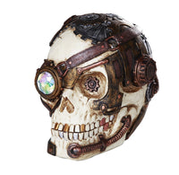 Steampunk Gearwork Skull with One Crystal Eye Collectible Figurine