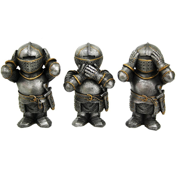 Medieval Knights See No Evil Speak No Evil Hear No Evil Funny Knights Collectible Set