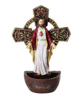 The Sacred Heart of Jesus Holy Water Font Religious Sacrament Wall Decor 6.75 inches
