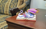 Book Wyrmill Dragon Text Book Statue by Amy Brown Studying Mystical Purple Drago