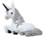 YTC 4.75" Sky The White Unicorn with A Black Horn Laying Down Collectible