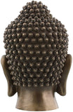 PTC 6.5 Inch Buddha Head Buddhist Religious Bronze Finish Statue Figurine