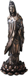 SS-Y-7911 3-Feet Bronze Kuan Yin on Lotus Buddhism Statue Decoration