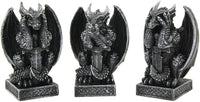 Pacific Giftware Medieval Dragons See No Evil, Speak No Evil, Hear No Evil Guardian Dragon Collectible Figurine Set