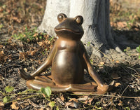 The Inner Peace of A Frog Yoga Toad In Meditation Figurine Collectible...