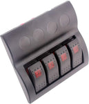Generic Black 4 Gang Boat Switch Panel LED Indicators Rocker With Auto Fuses For Boat