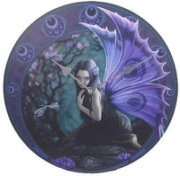 Anne Stokes Naiad Fairy Evening Yuletide Dragonfly Wall Clock Round Plate 13.5"D