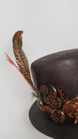 Pacific Giftware Steampunk Feathered Top Hat Skull with Steampunk Goggles Collectible Figurine Skull Decor