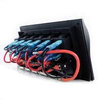 6-Gang Boat Circuit Breaker Panel With Rocker Switches 182.5×100mm Marine Yacht
