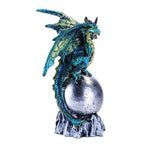 Pacific Giftware Small Winged Guardian Dark Dragon on Orb