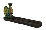 9.5 Inch Green Celtic Dragon Resin Incense Burner Statue Figurine