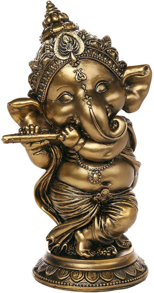 Pacific Giftware Ganesha The Hindu Elephant Deity Playing Flute Ganesh Figurine Sculpture 6 Inch H