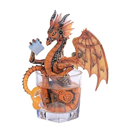 Pacific Giftware PT Drinks and Dragons Series Steampunk Winged Dragon Resin Figurine by Stanley Morrison