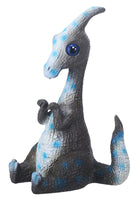 YTC 3.5 Inch Gray/Blue Parasaurolophus Dinosaur Seated Figurine Decoration