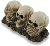 Things2Die4 Awesome See, Hear, Speak `NO EVIL` Skulls Statue