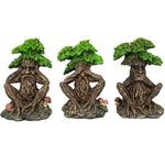 Botega Distributing Forest Spirit See Hear Speak No Evil Wise Greenman Figurines Set of Three Whispering Forest