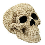 Pacific Giftware Skull Engraved with Floral Patterns Collectible Desktop Figurine Gift 6 Inch