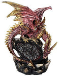 Double Headed Red Dragon LED Lighted Geode Rock Cavern Figurine