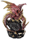 Double Headed Red Dragon LED Lighted Geode Rock Cavern Figurine