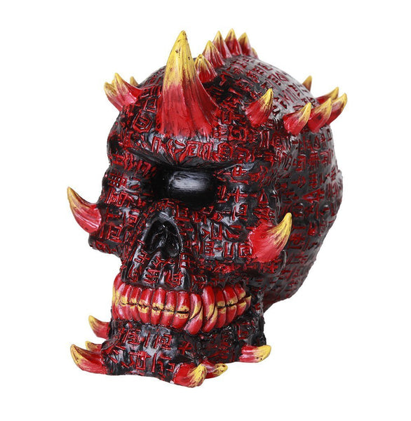 Pacific Giftware Mythical One Eyed Cyclops Skull Figurine Gothic Fantasy Collectible Ancient Characters Red Devil Horns Spike