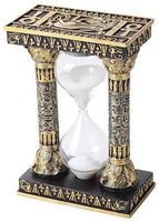 Pacific Giftware 5.75 Inches Ancient Egyptian Black and Golden Column Sandtimer Statue Figurine