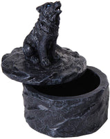Pacific Giftware Lone Majestic Wolf Mini Resin Trinket Box 3.15 Inches Tall