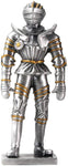 4 Inch Cold Cast Resin Silver German Knight Armor Figurine