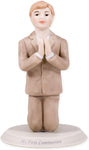 Pacific Giftware First Communion Boy Praying on His Knees Statue Fine Porcelain Figurine, 5.25" H