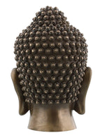 6.5 Inch Buddha Head Buddhist Religious Bronze Finish Statue Figurine (Polished Bronze)