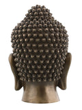 6.5 Inch Buddha Head Buddhist Religious Bronze Finish Statue Figurine (Polished Bronze)