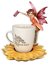 Pacific Giftware Dream Eden Red Tea Sunflower Fairy Figurine with Drinking Mug