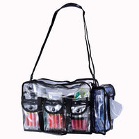 KIOTA Makeup Artist Storage Bag, Clear Cosmetic Bag with Side Pockets and Shoulder Strap, Ergonomic Handle, ON THE GO Series