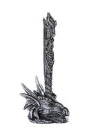 Mystical Sculptural Dragon Pen and Dragon Head Pen Holder Collectible Office Desktop Decor 6.5 Inches Tall